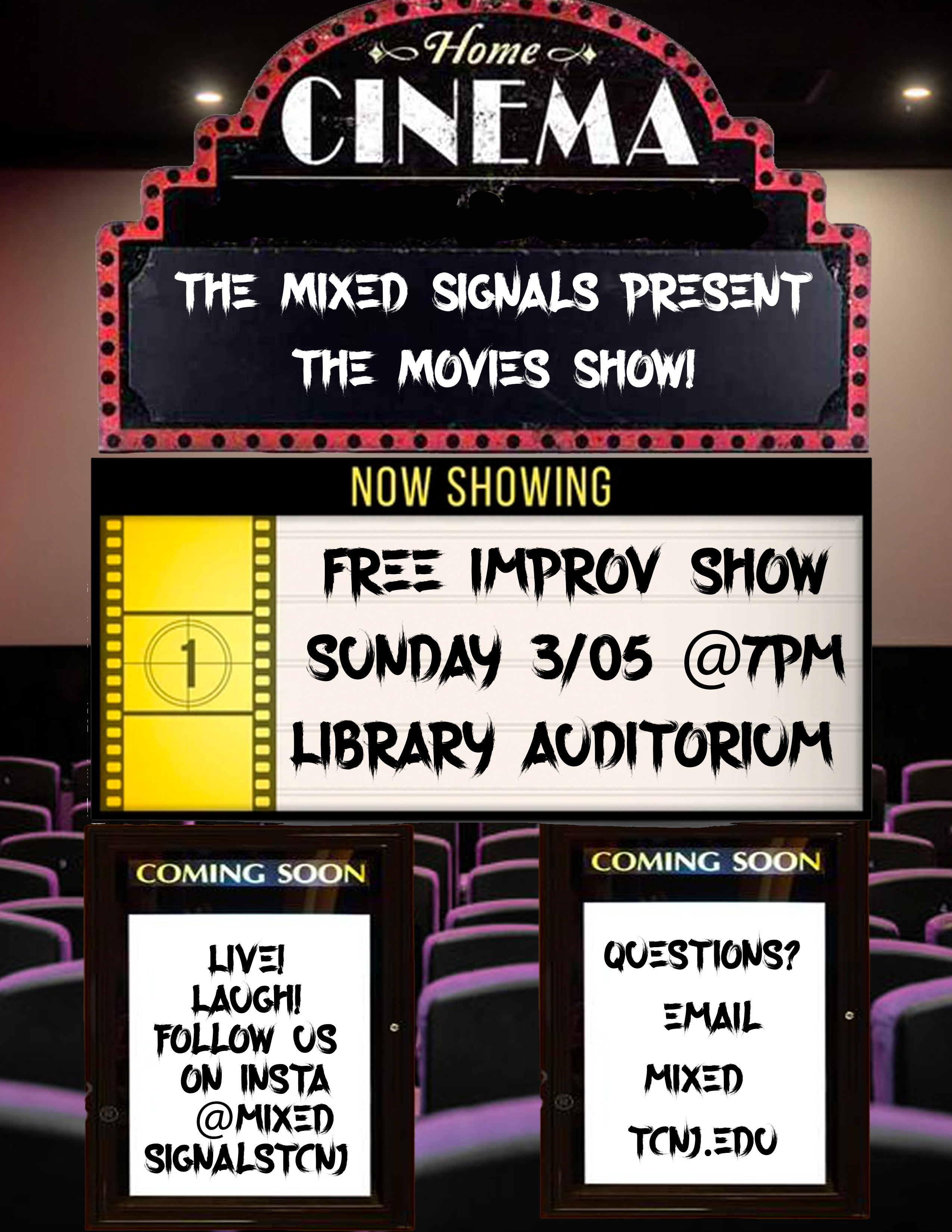 Mixed Signals improv movie night show poster